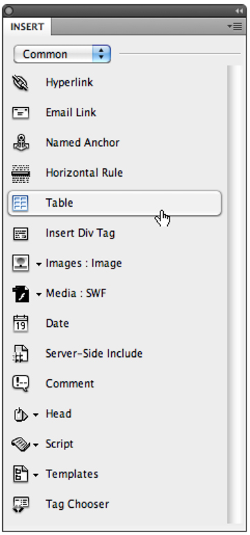 insert table