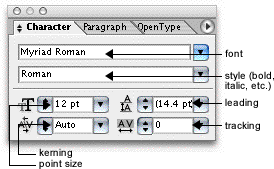 type palette